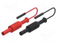 Connector: 4mm banana; adapter; 2A; 33VAC; 70VDC; black,red; 2pcs. CAL TEST