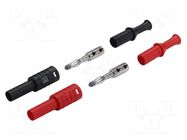 Connector: 4mm banana; plug; 36A; black,red; 2.5mm2; nickel plated CAL TEST