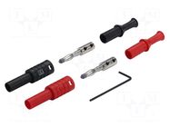 Connector: 4mm banana; plug; 36A; black,red; 2.5mm2; nickel plated CAL TEST