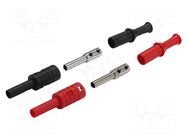 Connector: 4mm banana; socket; 36A; black,red; nickel plated CAL TEST
