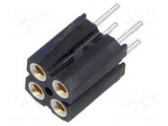 Connector: pin strips; socket; female; PIN: 4; BL 6; 3A; 150V; THT FISCHER ELEKTRONIK
