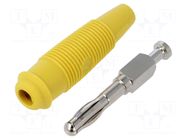 Connector: 4mm banana; plug; 32A; 60VDC; yellow; non-insulated HIRSCHMANN T&M