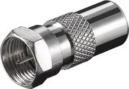 F Adapter: F Plug > Coax Plug, zinc - copper adapter plug