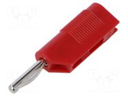 Connector: 4mm banana; plug; 30A; 30VAC; 60VDC; red; 2.5mm2; screw HIRSCHMANN T&M