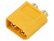 Connector: DC supply; socket; male; XT60; 30A; 500V; PIN: 2; straight AMASS