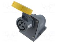 Connector: AC supply 3-phase; socket; female; PIN: 3; 20A; 130V AMPHENOL