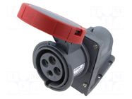 Connector: AC supply 3-phase; socket; female; PIN: 4; 30A; 415V AMPHENOL