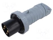 Connector: AC supply 3-phase; plug; male; PIN: 4; 63A; IP&S; IP69K AMPHENOL