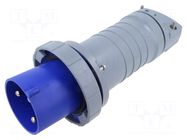 Connector: AC supply 3-phase; plug; male; 125A; 250VAC; 250V; IP&S AMPHENOL