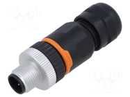 Connector: M12; plug; PIN: 3; male; 250V; straight; IP67; for cable LAPP