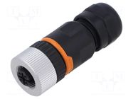 Connector: M12; plug; PIN: 3; female; 250V; straight; IP67; for cable LAPP