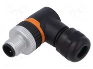 Connector: M12; plug; PIN: 3; male; 250V; angled 90°; IP67; for cable LAPP