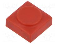 Button; rectangular; red; polyamide; 15.5x15.5mm Marquardt