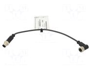 Cable: for sensors/automation; PIN: 4; plug; PUR; 0.3m HARTING