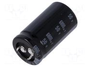 Capacitor: electrolytic; SNAP-IN; 6800uF; 50VDC; Ø25x45mm; ±20% NICHICON