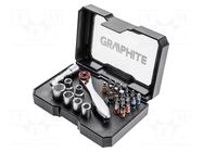 Kit: screwdriver bits; Kit: rattle,screwdriver bits; 26pcs. GRAPHITE