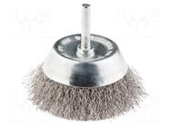 Cup brush; 75mm; Ø: 6.25mm; steel,acid resistant steel GRAPHITE