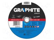 Grinding wheel; Ø: 230mm; Øhole: 22.2mm; Disc thick: 6.4mm; metal GRAPHITE