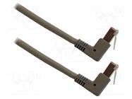 Patch cord; RJ45 down angled plug,both sides; U/UTP; 5e; Cu; LSZH MCI
