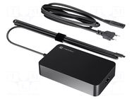 Power supply: switching; 5÷20VDC; 4.5A; Out: USB C plug; 90W; 90% NATEC