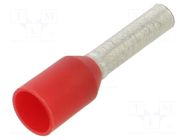 Tip: bootlace ferrule; insulated; copper; 1.5mm2; 8mm; tinned; red VOGT