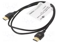 Cable; HDMI plug,both sides; HDCP 2.2,HDMI 2.0,slim; 1m; black GOOBAY