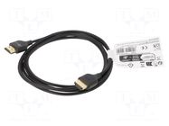 Cable; HDMI plug,both sides; HDCP 2.2,HDMI 2.0,slim; 2m; black Goobay
