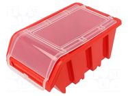 Container: cuvette; red; with a lock; 195x120x90mm; TRUCK PLUS KISTENBERG