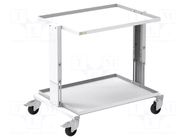 Trolley; ESD; W: 900mm; D: 625mm; steel; light grey; 10kΩ÷100MΩ RT WORK