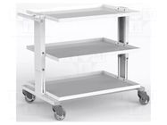 Trolley; ESD; W: 900mm; D: 625mm; steel; light grey; 10kΩ÷100MΩ RT WORK