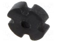 Spacer sleeve; LED; Øout: 3mm; ØLED: 3mm; L: 1mm; black; UL94V-0; PVC BIVAR