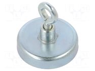 Magnet: permanent; hard ferrite; 80N; 32mm; with eyelet ELESA+GANTER