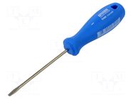 Screwdriver; slot; 3x0.5mm; 605NI; Blade length: 80mm UNIOR