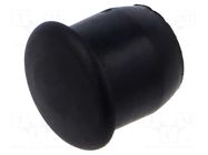Stopper; H: 9mm; push-in; Flange dia: 12mm; black; Ømount.hole: 10mm ESSENTRA