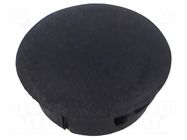 Stopper; H: 6mm; push-in,snap-fastener; Flange dia: 13mm; black ESSENTRA