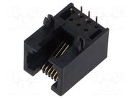 Connector: RJ12; socket; PIN: 6; 6p6c; on PCBs,PCB snap; THT ADAM TECH