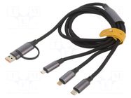 Cable; USB 2.0; 1.5m; black; silicone; 2.1A; Cablexpert GEMBIRD