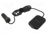 USB power supply; USB A socket x4; Sup.volt: 12÷24VDC; Inom: 9.6A GEMBIRD