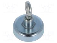 Magnet: permanent; hard ferrite; 40N; 25mm; with eyelet ELESA+GANTER