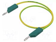 Test lead; 60VDC; 30VAC; 32A; Len: 0.5m; yellow-green; MLN 50/2,5 HIRSCHMANN T&M