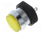 Indicator: LED; flat; yellow; 24÷28VDC; Ø16mm; IP67; connectors SIGNAL-CONSTRUCT