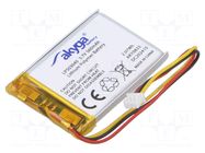 Re-battery: Li-Po; 3.7V; 560mAh; cables,MOLEX 51021-0300 socket AKYGA BATTERY