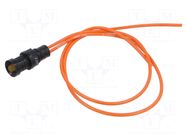 Indicator: LED; recessed; orange; 230VAC; Ø11mm; IP40; cables; 300mm POLAM-ELTA