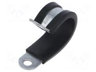Fixing clamp; ØBundle : 22mm; W: 15mm; steel; Cover material: EPDM KALE