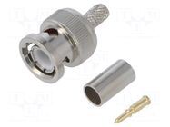 Connector: BNC; plug; male; straight; 50Ω; crimped; RG58; for cable HONGKONG XINYA ELECTRONICS CO.,LTD