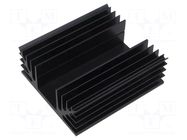 Heatsink: extruded; grilled; TO3; black; L: 100mm; W: 88mm; H: 35mm FISCHER ELEKTRONIK