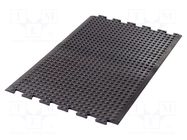 Anti fatigue mat; Width: 0.6m; L: 0.9m; rubber; black; Bubblemat COBA EUROPE