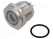 Switch: vandal resistant; Pos: 2; IP65; Illumin: LED,ring; 2x0.5mm E-SWITCH