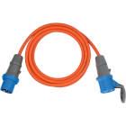 CEE Extension Cable 5m (Camping Extension Cable H07RN-F 3G2.5 in orange with CEE plug and coupling with sealing cap for permanent outdoor use)