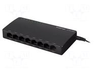 Switch Ethernet; RJ45 socket x8; PnP,LED status indicator LANBERG
